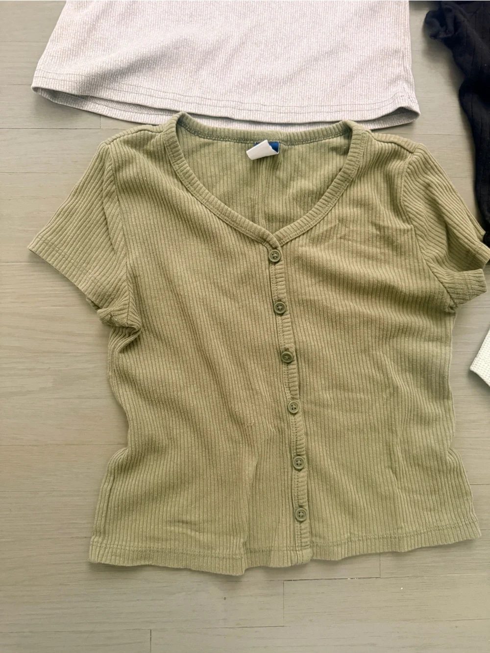 Kids Ribbed Short Sleeve Tops - Assorted Colors